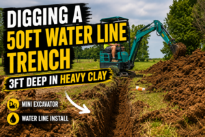 Digging a 50ft Water Line Trench With a Mini Excavator