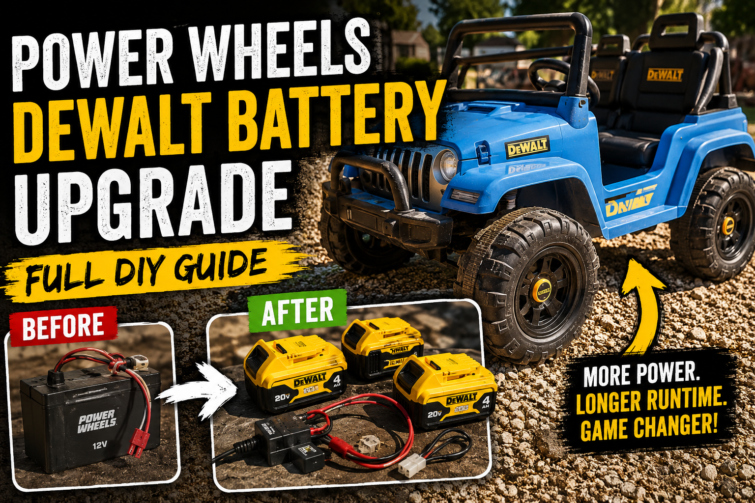 Power Wheels DeWalt Battery Upgrade &mdash; Full DIY Guide