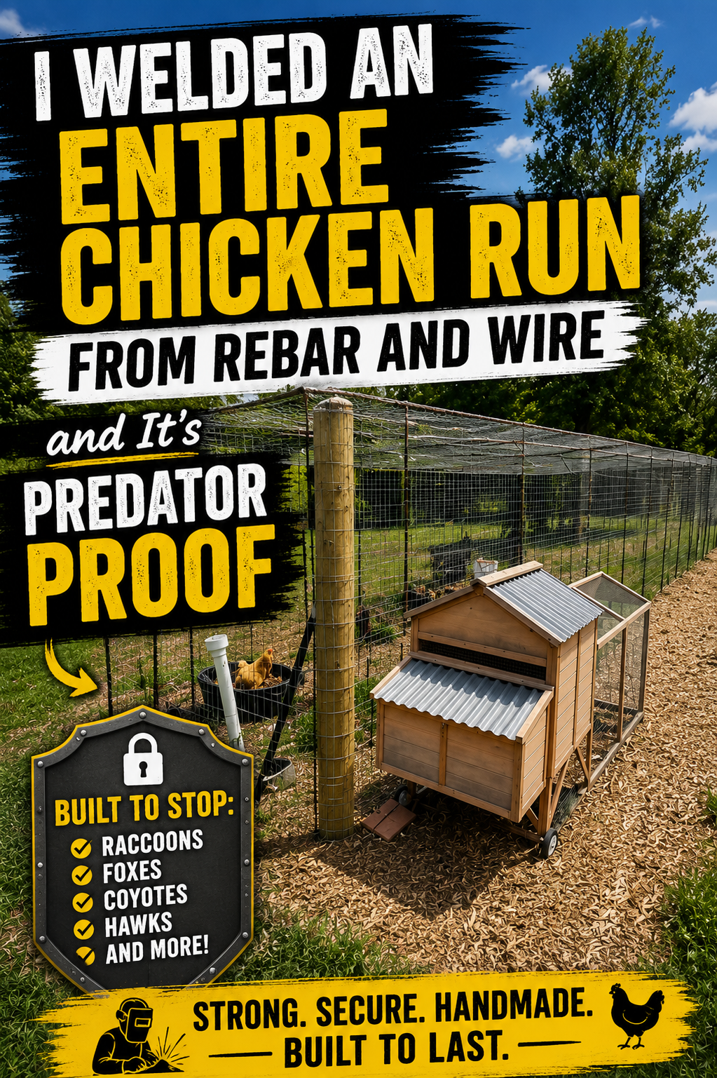 How I Built a 10×75 Predator-Proof Chicken Run (DIY Guide)