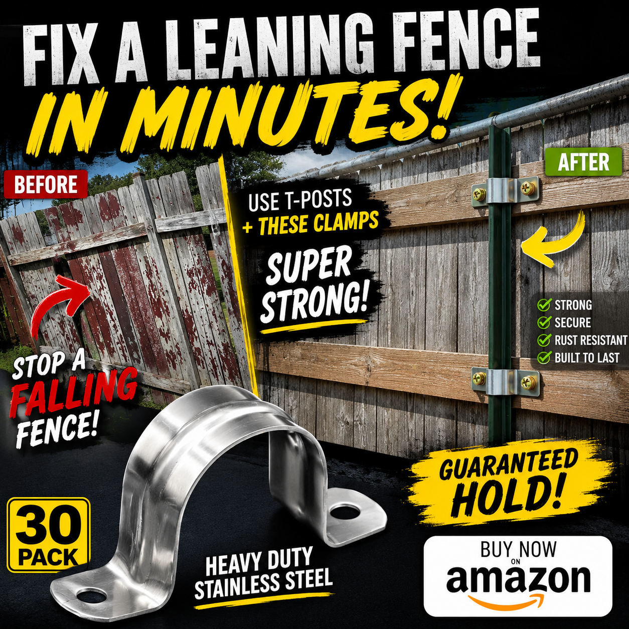 How I Fixed Our Leaning Wood Fence Without Replacing the Posts