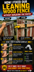 How I Fixed Our Leaning Wood Fence Without Replacing the Posts
